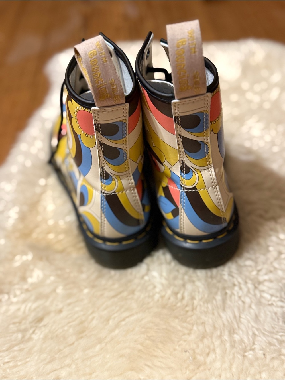 Dr Martens Colorful Psychedelic Floral Lace-Up Boots - Picture 4 of 6